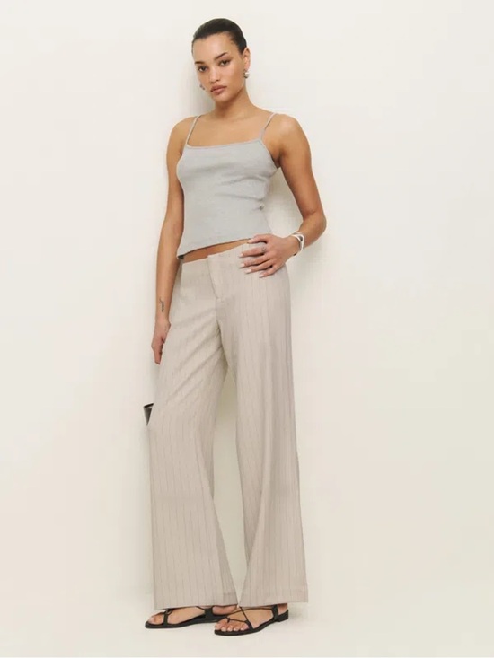 Reformation Pants - Reformation Vida Low Rise Pant Trouser Dune Stripe Size 10